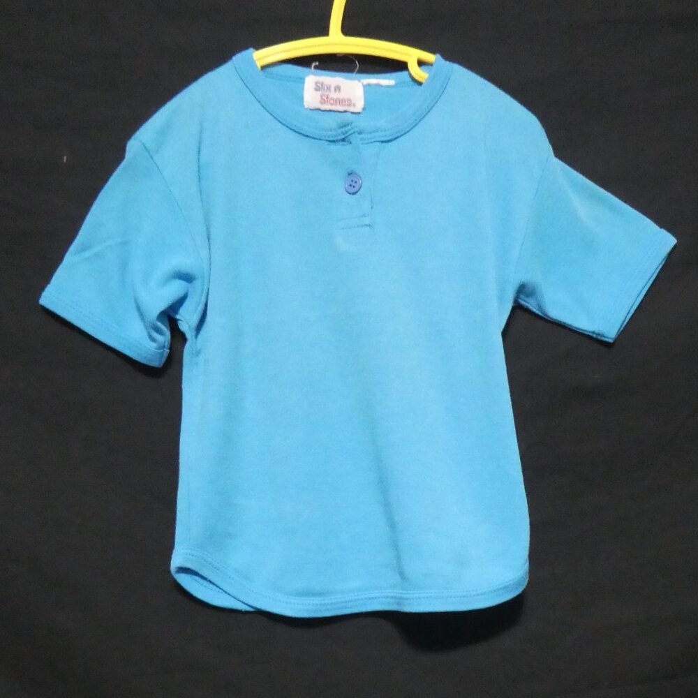 STIX N STONES | Blue Short Sleeve 1/4 Button Up Shirt